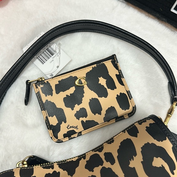 Coach Leopard print handbag swinger 20 and credit card wallet set - Picture 4 of 15